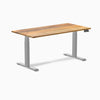 Desky Dual Hardwood Sit Stand Desk-Dual Desks-Desky-Teak-1500x750mm-Grey-DeskyÌâå¨ Australia