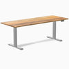 Desky Dual Hardwood Sit Stand Desk-Dual Desks-Desky-Teak-2000x750mm-Grey-DeskyÌâå¨ Australia
