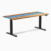 Electric resin hardwood sit stand desk Teak river - Desky