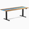 Electric resin hardwood sit stand desk Teak blue river - Desky