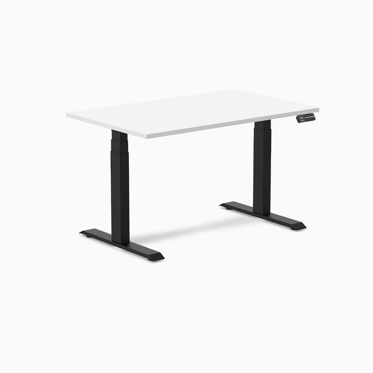 Electric Dual melamine sit stand desk white desktop - Desky