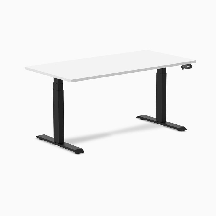 Electric Dual melamine sit stand desk white desktop - Desky