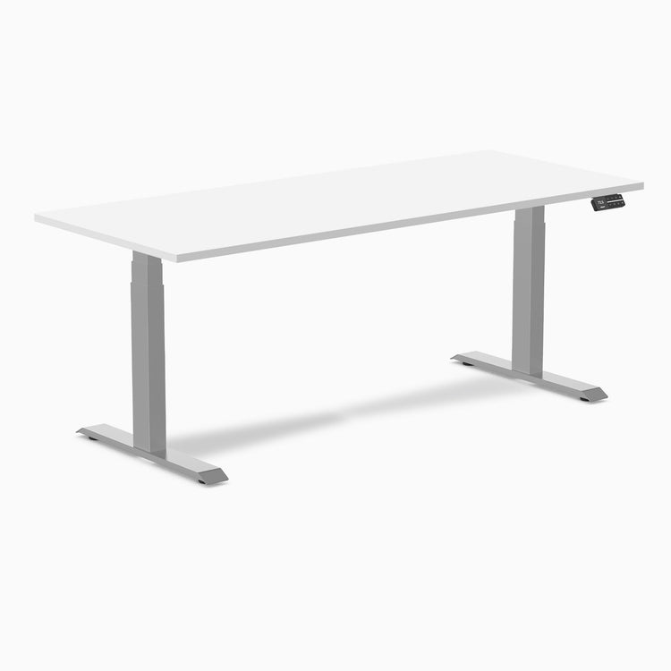 Desky Dual Melamine Sit Stand Desk-Dual Desks-Desky-White-1800x750mm-Grey-DeskyÌâå¨ Australia