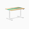 Electric resin hardwood sit stand desk White Ash Emerald river - Desky