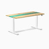 Electric resin hardwood sit stand desk white ash river - Desky