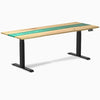 Electric resin hardwood sit stand desk White  Ash Emerald river - Desky