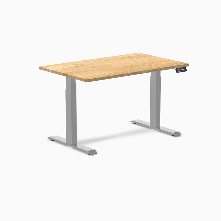 Desky Dual Hardwood Sit Stand Desk-Dual Desks-Desky-White Oak-1200x750mm-Grey-DeskyÌâå¨ Australia