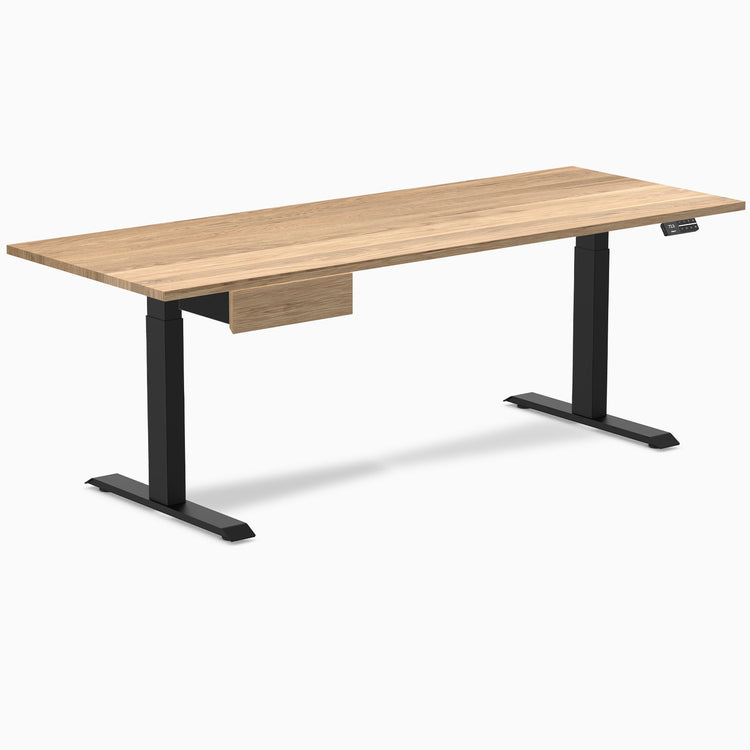 Electric dual standing desk hardwood with drawer White Oak - Desky