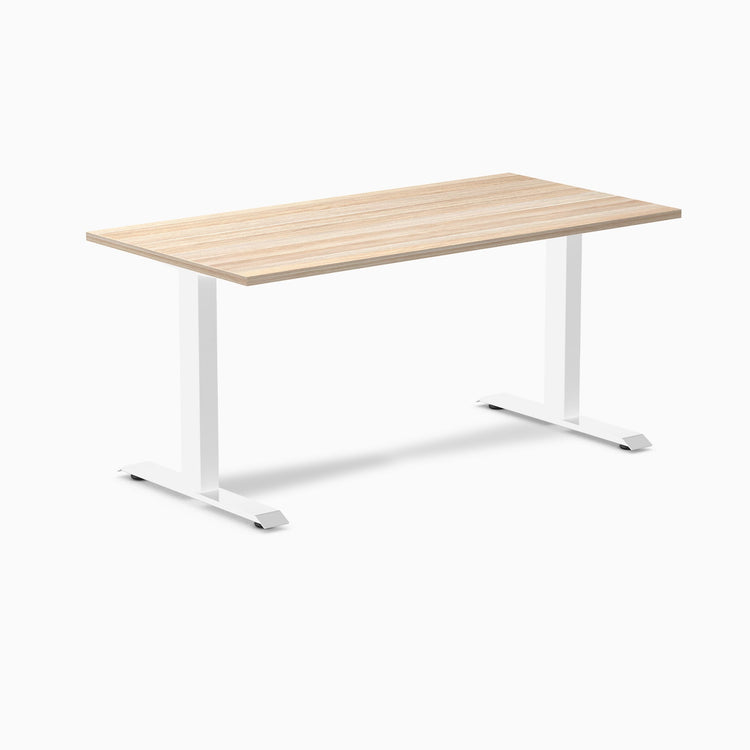 Zero melamine fixed office desk classic oak desktop - Desky