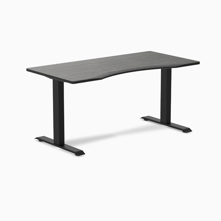 Zero ergo dark bamboo fixed office desk - Desky