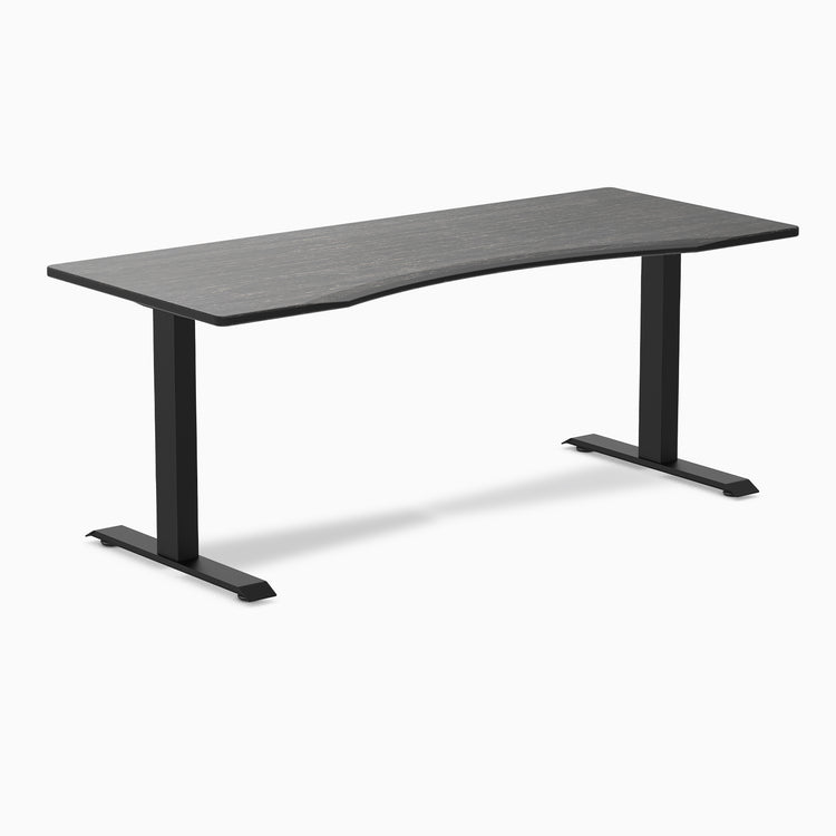 Zero ergo dark bamboo fixed office desk - Desky