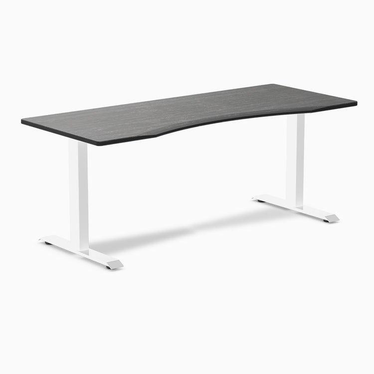 Zero ergo dark bamboo fixed office desk - Desky