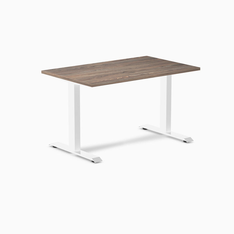 Zero melamine fixed office desk natural walnut desktop - Desky