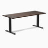 Desky 1500mm rubberwood dark walnut fixed desk in black