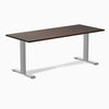 Desky 1800mm rubberwood dark walnut fixed desk in grey