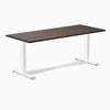 Desky 1800mm rubberwood dark walnut fixed desk in white