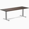 Desky 2000mm rubberwood dark walnut fixed desk in grey