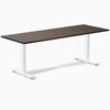 Desky 2000mm rubberwood dark walnut fixed desk in white