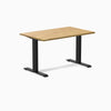 zero rubberwood fixed office desk light oak - Desky