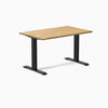 Desky 1200mm rubberwood light oak fixed desk in black