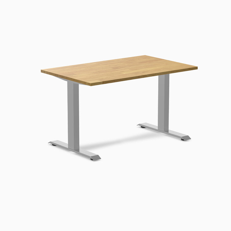 Desky 1200mm rubberwood light oak fixed desk in grey