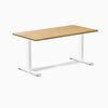 zero rubberwood fixed office desk light oak - Desky
