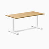 Desky 1500mm rubberwood light oak fixed desk in white