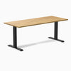 Desky 1800mm rubberwood light oak fixed desk in black