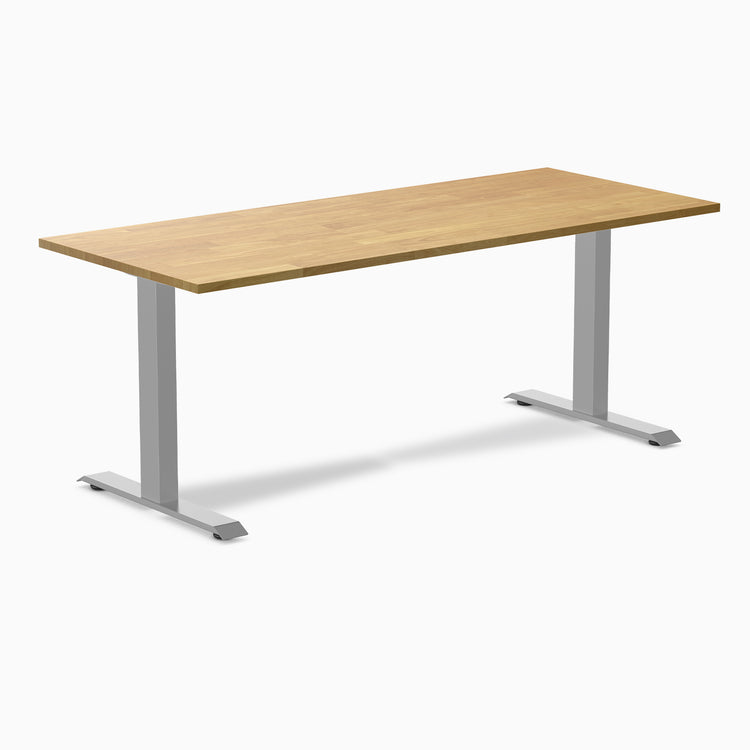 Desky 1800mm rubberwood light oak fixed desk in grey