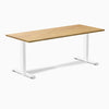 zero rubberwood fixed office desk light oak - Desky