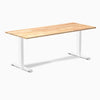 zero rubberwood fixed office desk natural rubber - Desky
