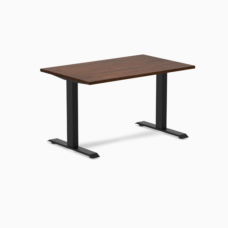 Desky 1200mm rubberwood red walnut fixed desk in black