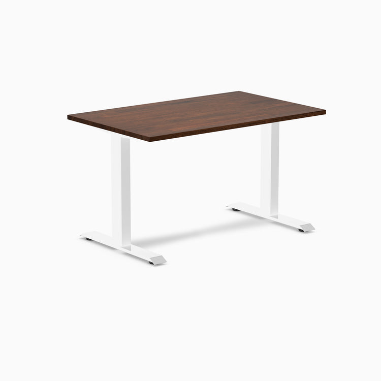 Desky 1200mm rubberwood red walnut fixed desk in white