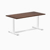 zero rubberwood fixed office desk red walnut - Desky