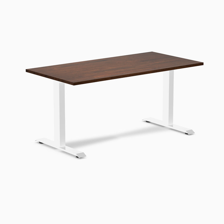 Desky 1500mm rubberwood red walnut fixed desk in white