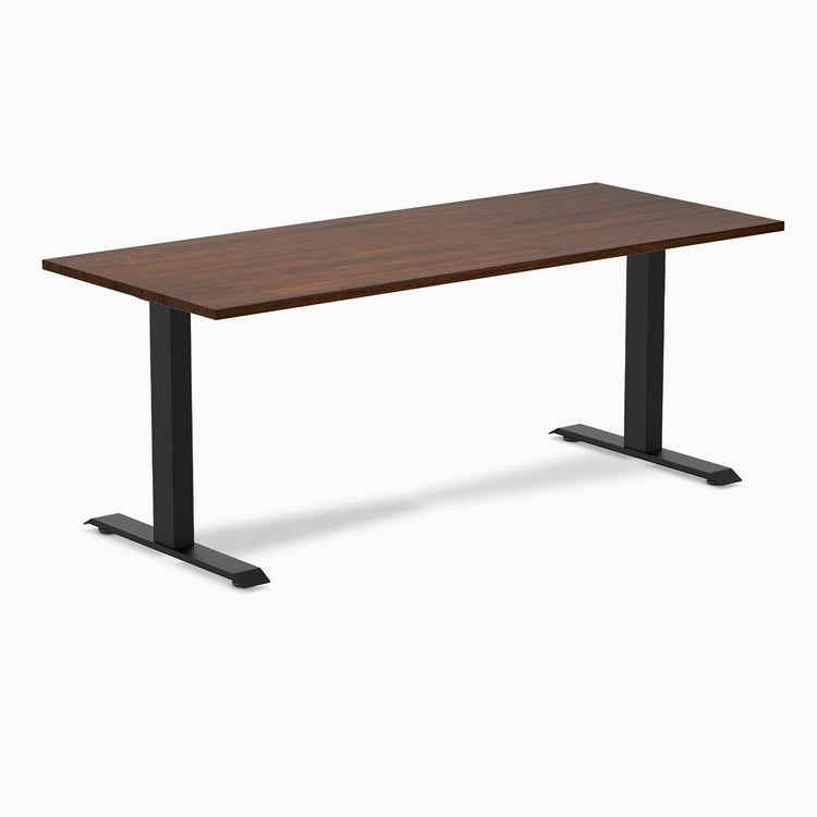 Desky 1800mm rubberwood red walnut fixed desk in black