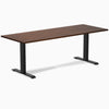 Desky 2000mm rubberwood red walnut fixed desk in black