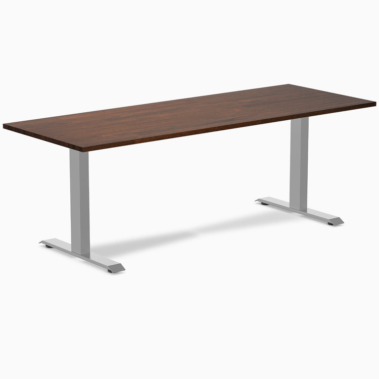 Desky 2000mm rubberwood red walnut fixed desk in grey