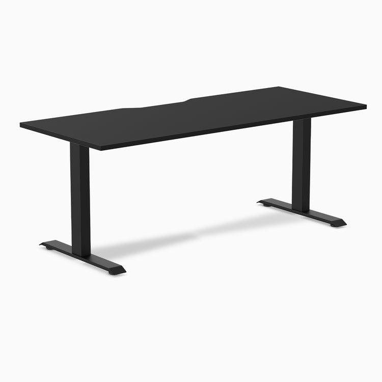 Fixed scalloped black desk