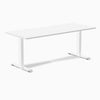 Fixed scalloped white desk