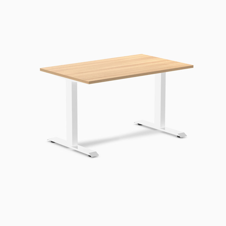 Zero melamine fixed office desk sublime teak desktop - Desky