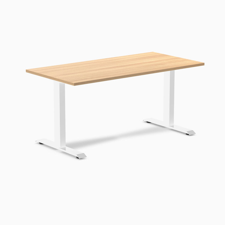 Zero melamine fixed office desk sublime teak desktop - Desky