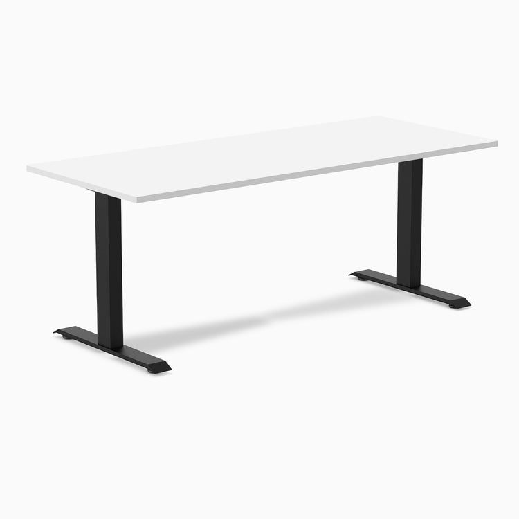 Zero melamine fixed office desk white desktop - Desky