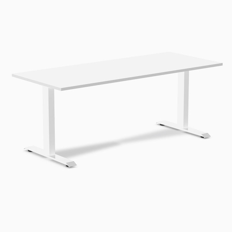 Zero melamine fixed office desk white desktop - Desky