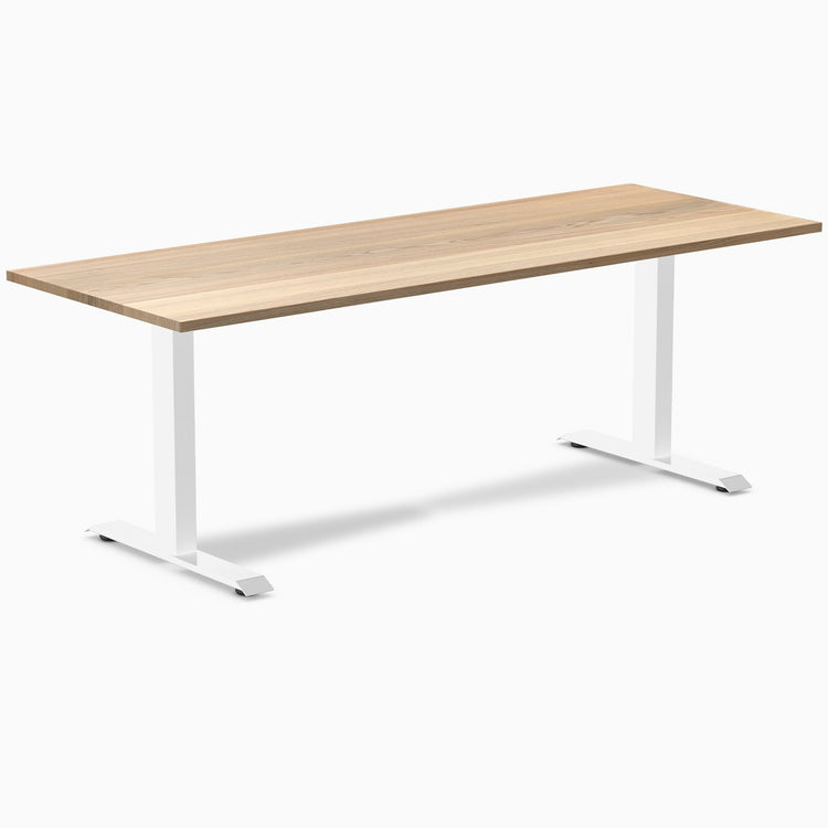 Desky zero hardwood white ash fixed office desk