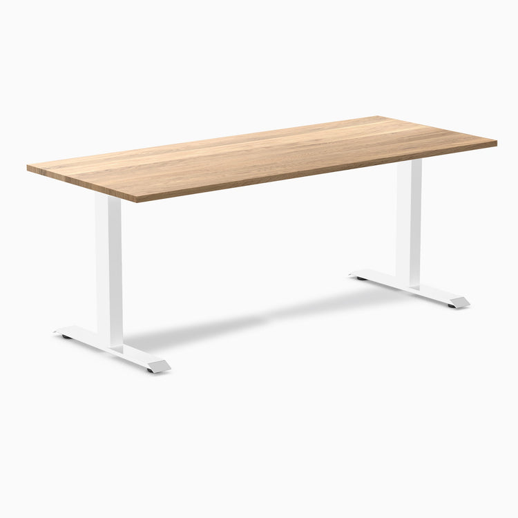 Desky zero hardwood white oak fixed office desk