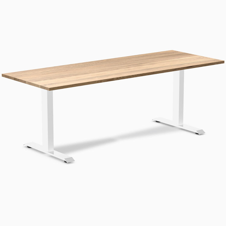 Desky zero hardwood white oak fixed office desk