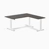 Desky Eco L-Shape Melamine Sit Stand Desk - Burnished Wood Desky®