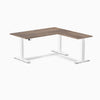 Desky Eco L-Shape Melamine Sit Stand Desk-Natural Walnut DeskyÌâå¨