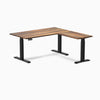 Electric l-shape hardwood sit stand desk pheasantwood - Desky